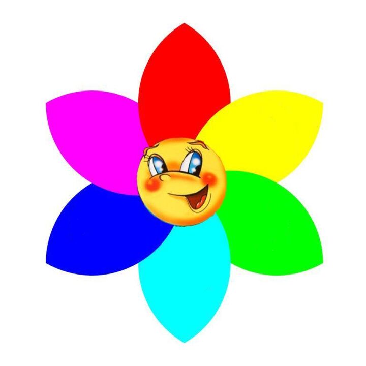 Flor de papel de colores con seis pétalos, cada uno de los cuales simboliza una monodieta